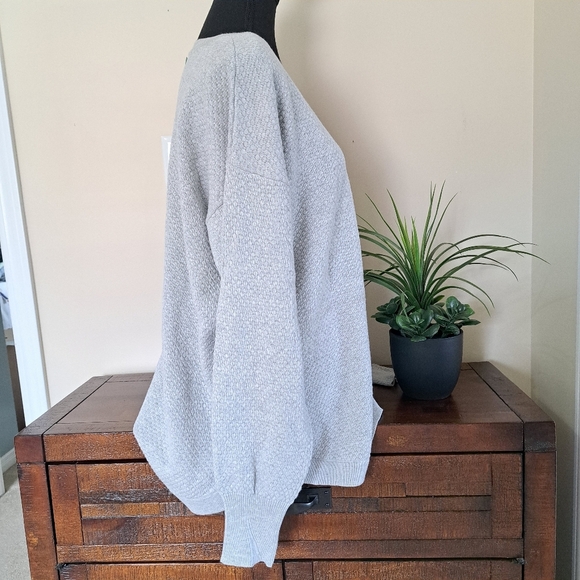 Matty M Honeycomb Sweater Grey Women's Size XL Cotton Neutral - Picture 3 of 12